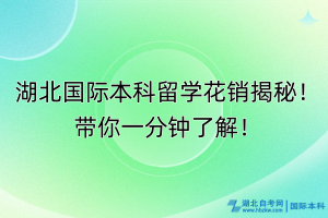 湖北國際本科留學(xué)花銷揭秘！帶你一分鐘了解！