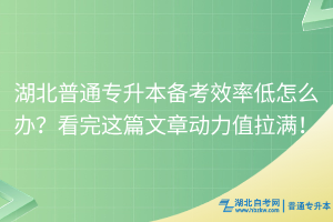 湖北普通專升本備考效率低怎么辦？看完這篇文章動(dòng)力值拉滿！