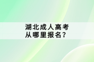 湖北成人高考從哪里報(bào)名？