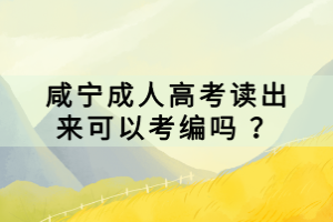 咸寧成人高考讀出來可以考編嗎 ？