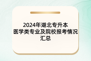 2024年湖北專升本醫(yī)學(xué)類專業(yè)及院校報(bào)考情況匯總