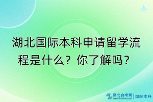 湖北國際本科申請留學(xué)流程是什么？你了解嗎？