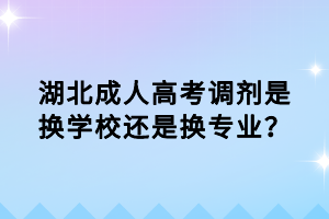湖北成人高考調(diào)劑是換學(xué)校還是換專(zhuān)業(yè)？