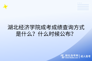 湖北經(jīng)濟學院成考成績查詢方式是什么？什么時候公布？