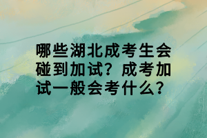哪些湖北成考生會(huì)碰到加試？成考加試一般會(huì)考什么？