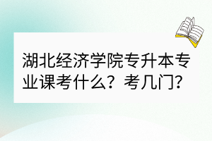 湖北經(jīng)濟(jì)學(xué)院專升本專業(yè)課考什么？考幾門？