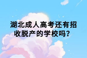 湖北成人高考還有招收脫產(chǎn)的學(xué)校嗎？