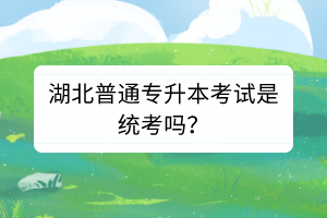 湖北普通專升本考試是統(tǒng)考嗎？