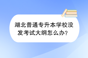 湖北普通專升本學(xué)校沒發(fā)考試大綱怎么辦？