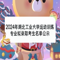 2024年湖北工業(yè)大學運動訓練專業(yè)擬錄取考生名單公示