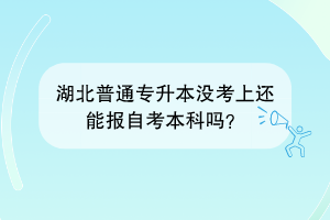 湖北普通專升本沒考上還能報(bào)自考本科嗎？
