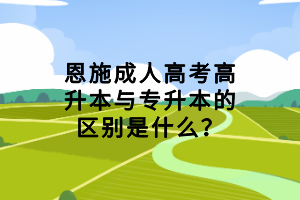 恩施成人高考高升本與專升本的區(qū)別是什么？