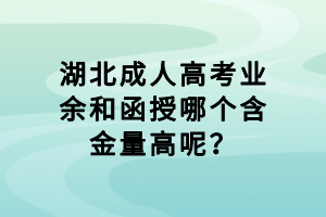 湖北成人高考業(yè)余和函授哪個含金量高呢？