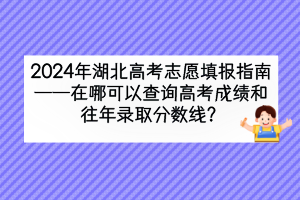 2024年湖北高考在哪可以查詢高考成績(jī)和往年錄取分?jǐn)?shù)線？