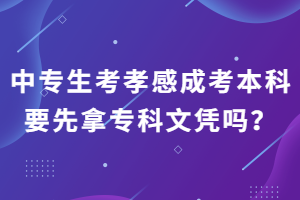 中專生考孝感成考本科要先拿?？莆膽{嗎？