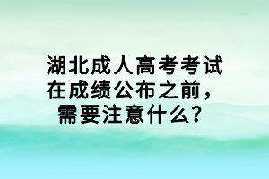 湖北成人高考考試在成績公布之前，需要注意什么？