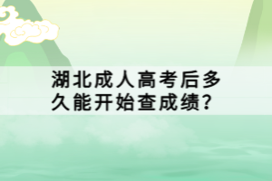 湖北成人高考后多久能開始查成績？