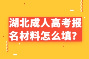 湖北成人高考報(bào)名材料怎么填？