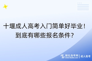 十堰成人高考學費低入門簡單！到底有哪些報名條件？