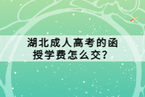 湖北成人高考的函授學(xué)費(fèi)怎么交？