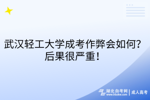 武漢輕工大學(xué)成考作弊會如何？后果很嚴重！