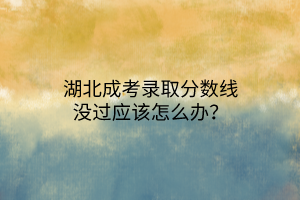 湖北成考錄取分?jǐn)?shù)線沒(méi)過(guò)應(yīng)該怎么辦？