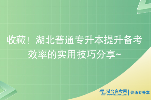 收藏！湖北普通專升本提升備考效率的實(shí)用技巧分享~