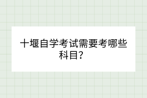 十堰自學(xué)考試需要考哪些科目？