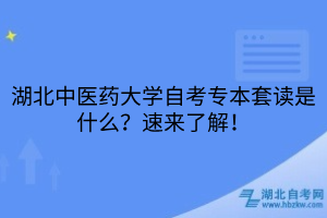 湖北中醫(yī)藥大學(xué)自考專本套讀是什么？速來了解！