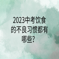 2023中考飲食的不良習(xí)慣都有哪些？