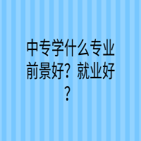 中專學(xué)什么專業(yè)前景好？就業(yè)好？