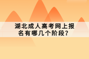 湖北成人高考網(wǎng)上報(bào)名有哪幾個(gè)階段？