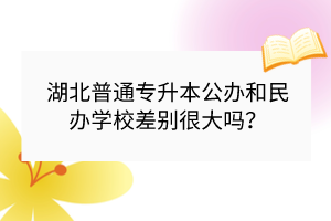 湖北普通專升本公辦和民辦學(xué)校差別很大嗎？