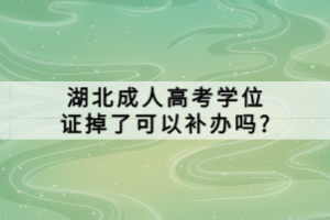 湖北成人高考學(xué)位證掉了可以補辦嗎?