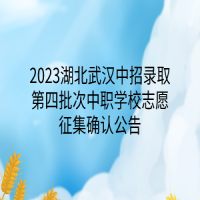 2023湖北武漢中招錄取第四批次中職學(xué)校志愿征集確認(rèn)公告