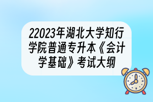 2023年湖北大學(xué)知行學(xué)院普通專升本《會(huì)計(jì)學(xué)基礎(chǔ)》考試大綱