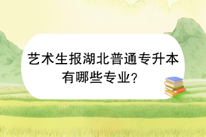藝術生報湖北普通專升本有哪些專業(yè)？