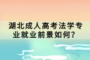 湖北成人高考法學(xué)專業(yè)就業(yè)前景如何？