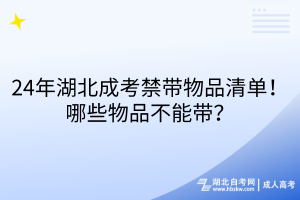 24年湖北成考禁帶物品清單！哪些物品不能帶？