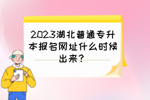 2023湖北普通專升本報(bào)名網(wǎng)址什么時(shí)候出來(lái)？