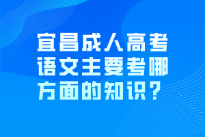 宜昌成人高考語文主要考哪方面的知識？