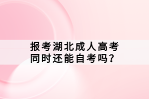 報考湖北成人高考同時還能自考嗎？