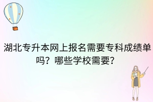 湖北普通專升本網(wǎng)上報名就需要成績單嗎？哪些學校需要？