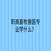 職高畜牧獸醫(yī)專業(yè)學(xué)什么？