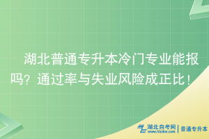湖北普通專升本冷門專業(yè)能報(bào)嗎？通過率與失業(yè)風(fēng)險成正比！