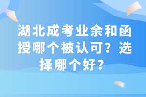 湖北成考業(yè)余和函授哪個(gè)被認(rèn)可？選擇哪個(gè)好？