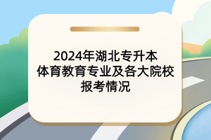 2024年湖北專升本體育教育專業(yè)及各大院校報(bào)考情況