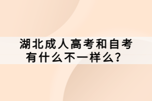 湖北成人高考和自考有什么不一樣么？