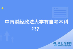 中南財經(jīng)政法大學有自考本科嗎？