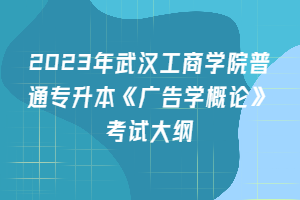 2023年武漢工商學(xué)院普通專升本《廣告學(xué)概論》考試大綱